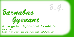 barnabas gyemant business card